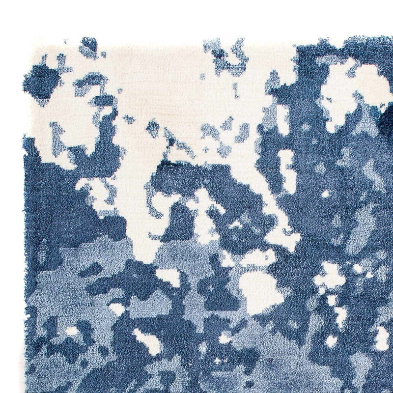 Alfombra de viscosa cuadrado  - 70 x 70 cm - azul