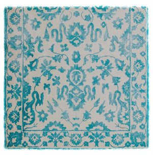 Alfombra de viscosa cuadrado  - 70 x 70 cm - turquesa