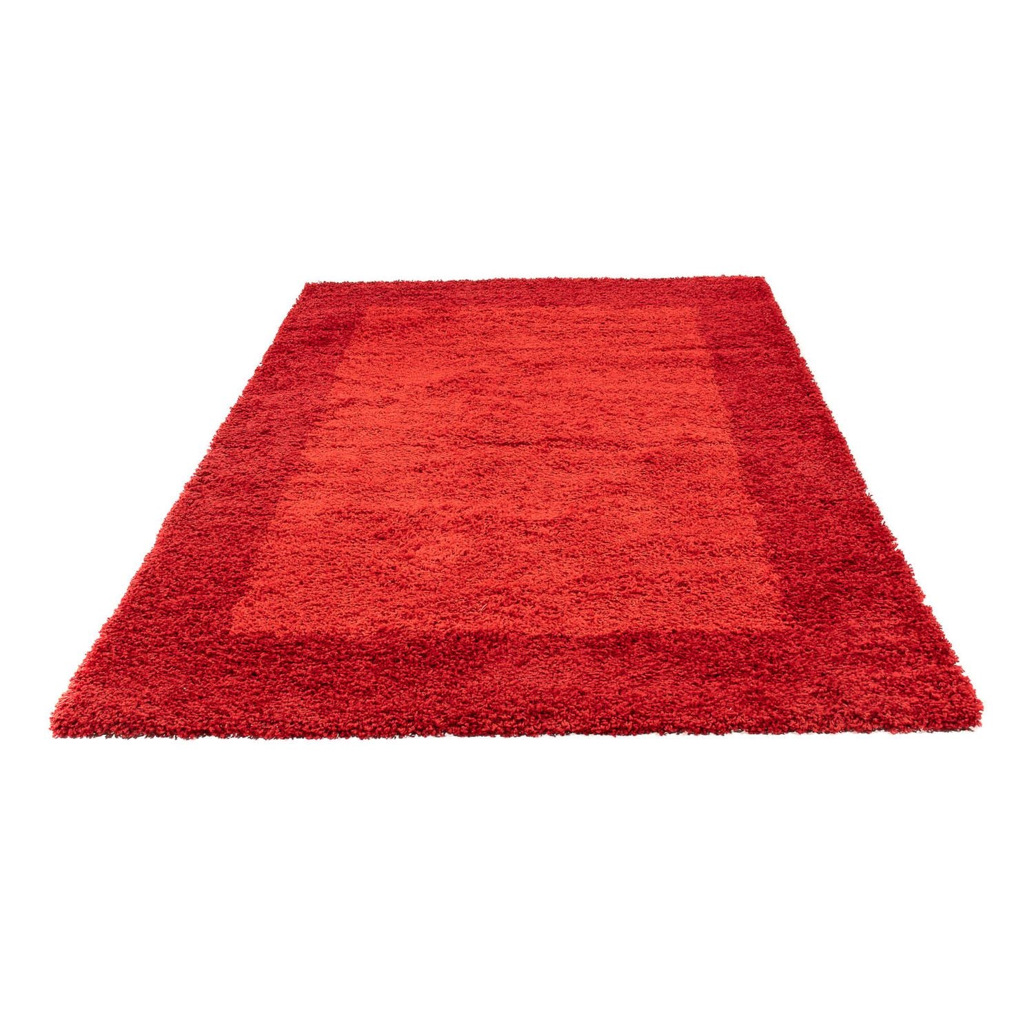 Alfombra de pelo largo - 230 x 160 cm - rojo oscuro