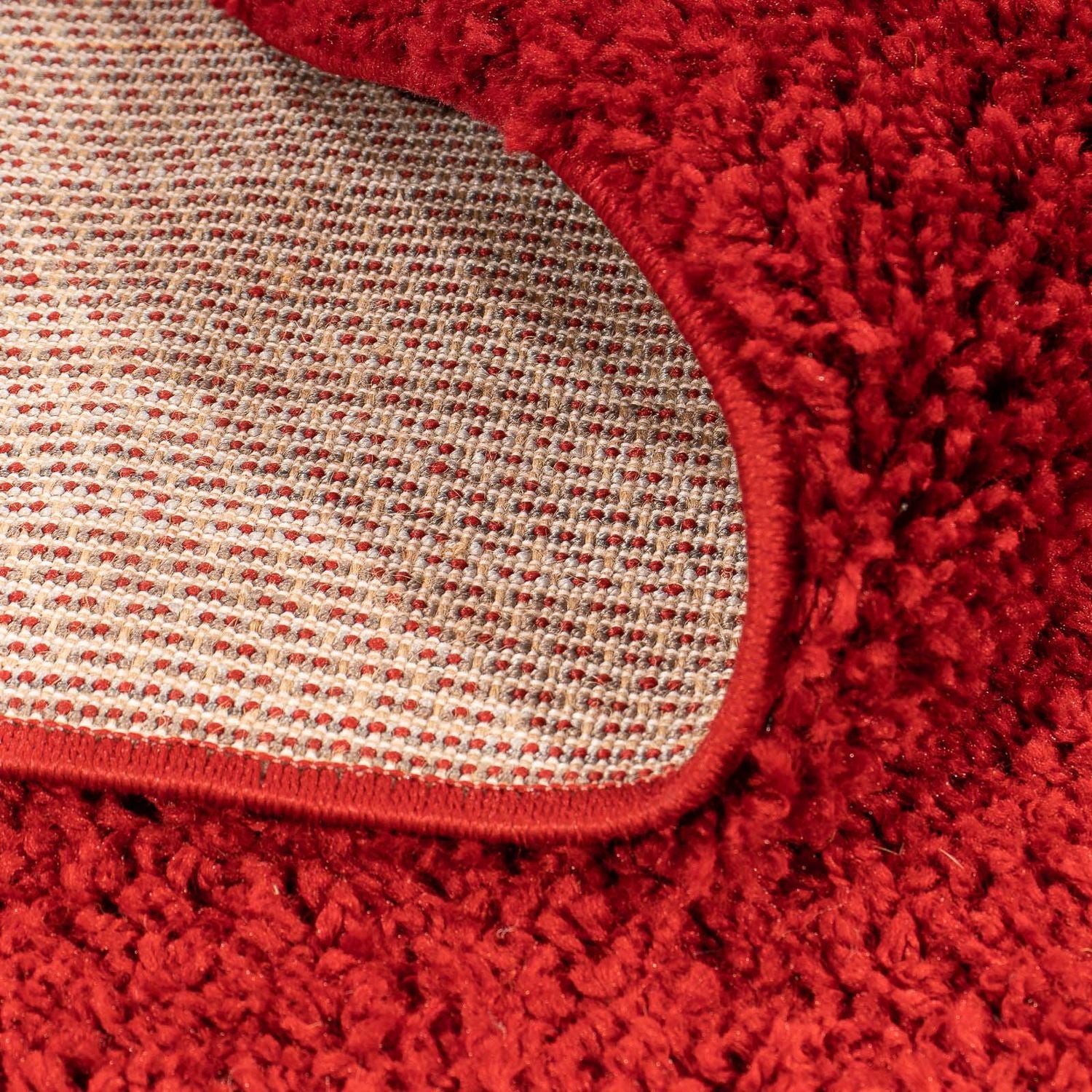 Alfombra de pelo largo - 290 x 200 cm - rojo oscuro