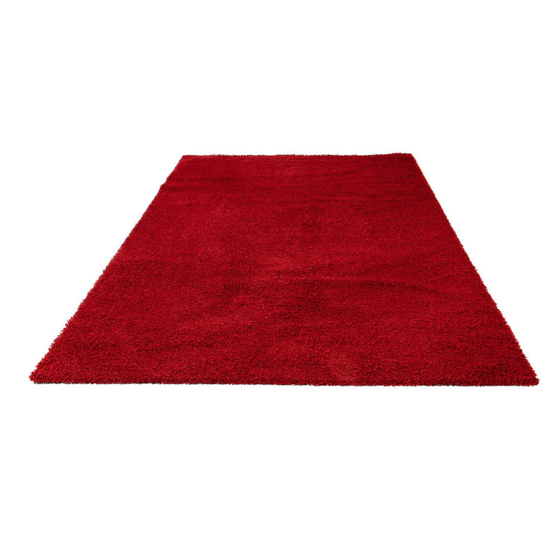 Alfombra de pelo largo - 290 x 200 cm - rojo oscuro