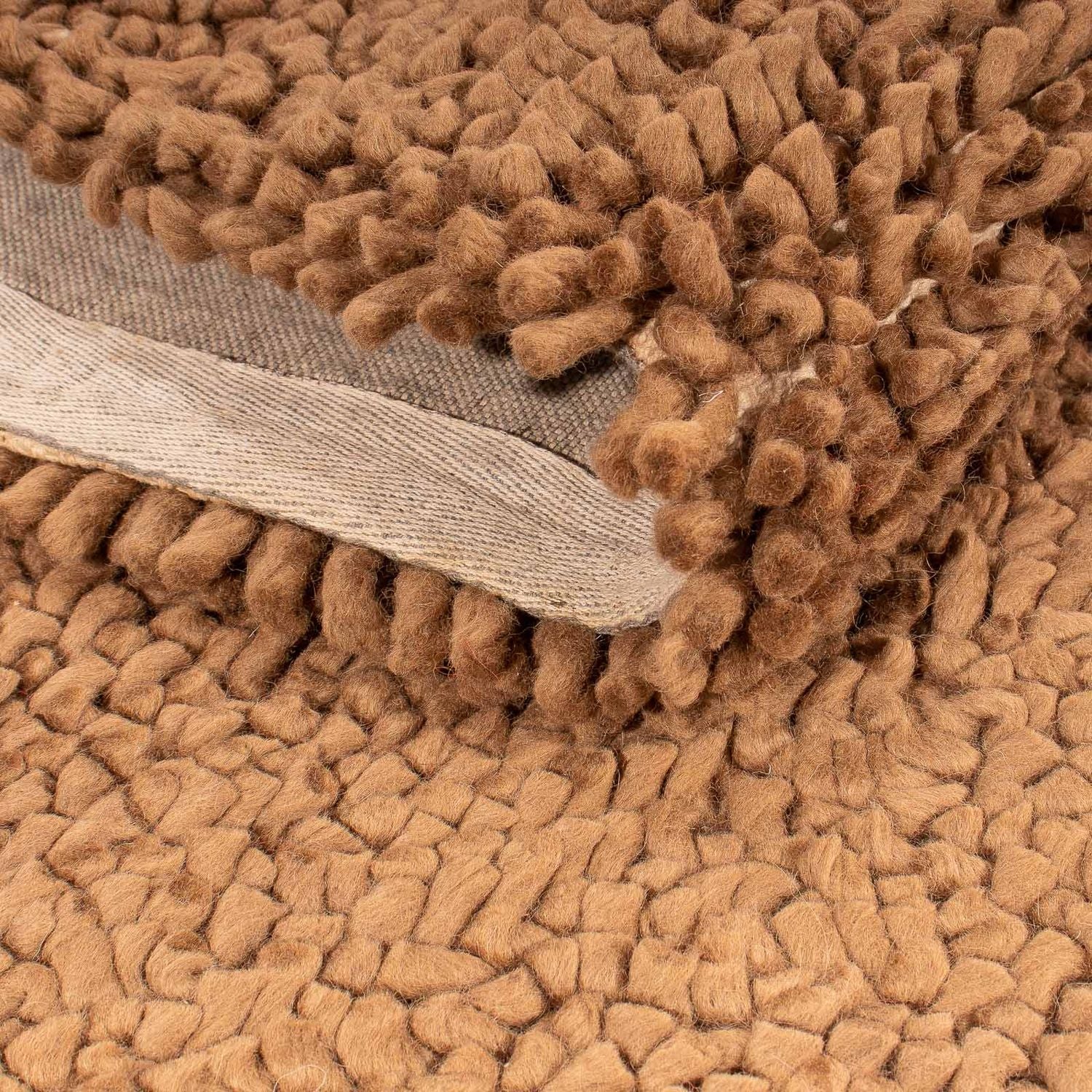 Alfombra de pelo largo - 206 x 155 cm - marrón