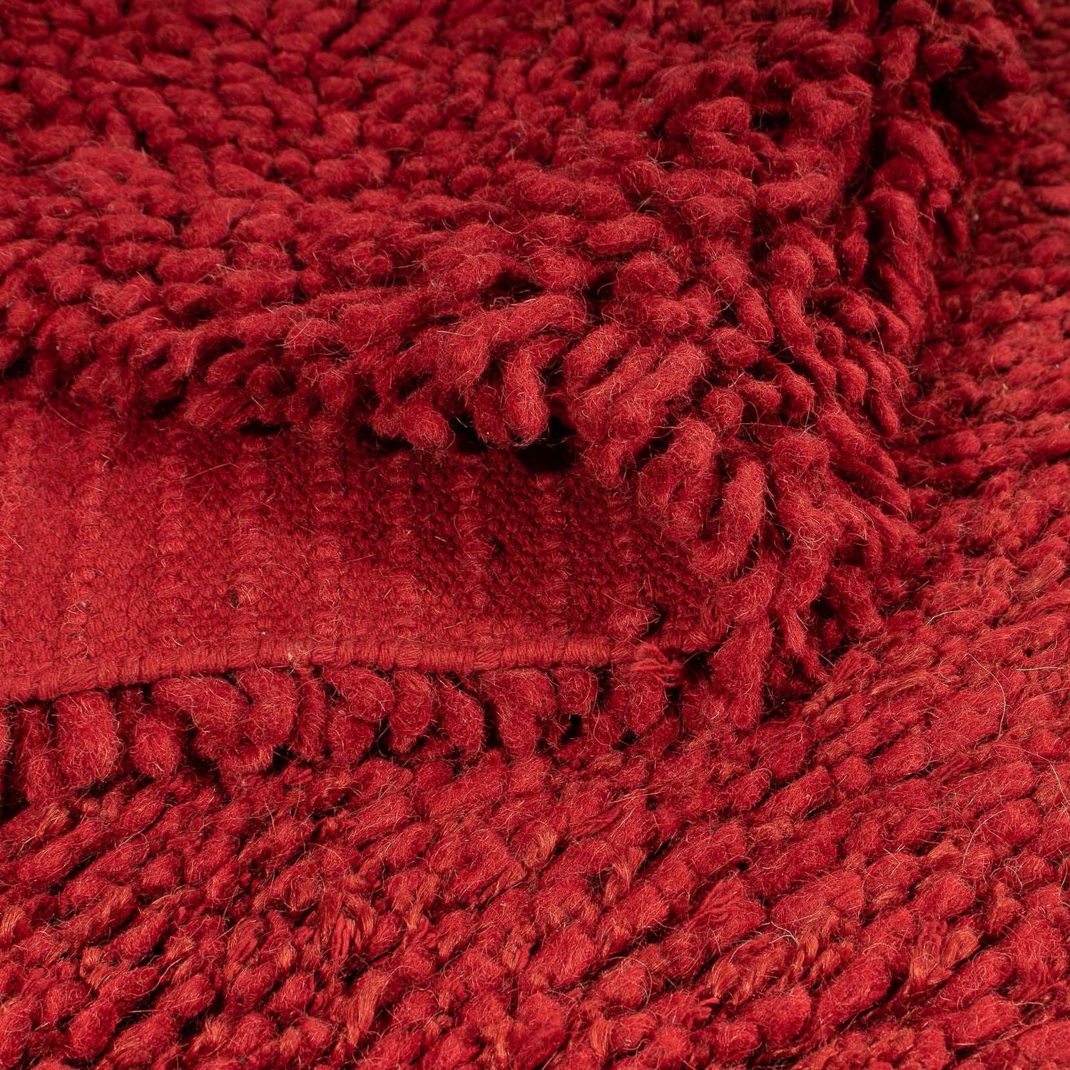 Alfombra de pelo largo - 217 x 154 cm - rojo oscuro