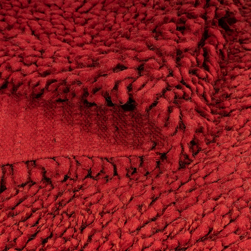 Alfombra de pelo largo - 217 x 154 cm - rojo oscuro