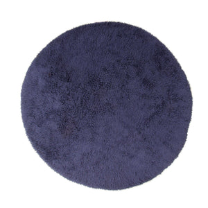 Alfombra de pelo largo redondo  - 260 x 260 cm - azul oscuro