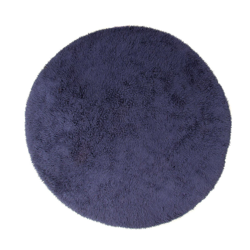 Alfombra de pelo largo redondo  - 260 x 260 cm - azul oscuro