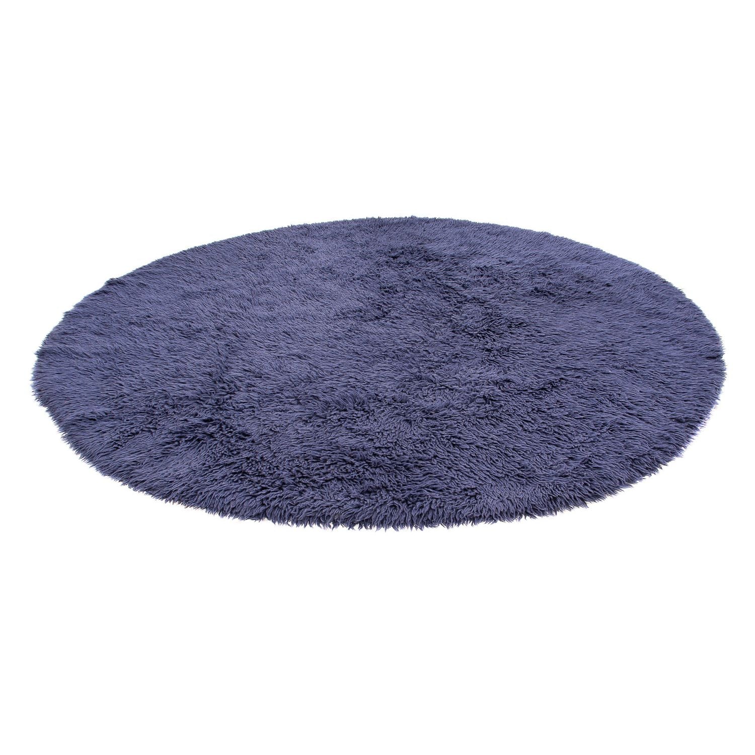 Alfombra de pelo largo redondo  - 260 x 260 cm - azul oscuro