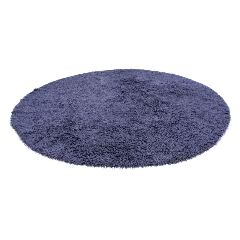 Alfombra de pelo largo redondo  - 260 x 260 cm - azul oscuro