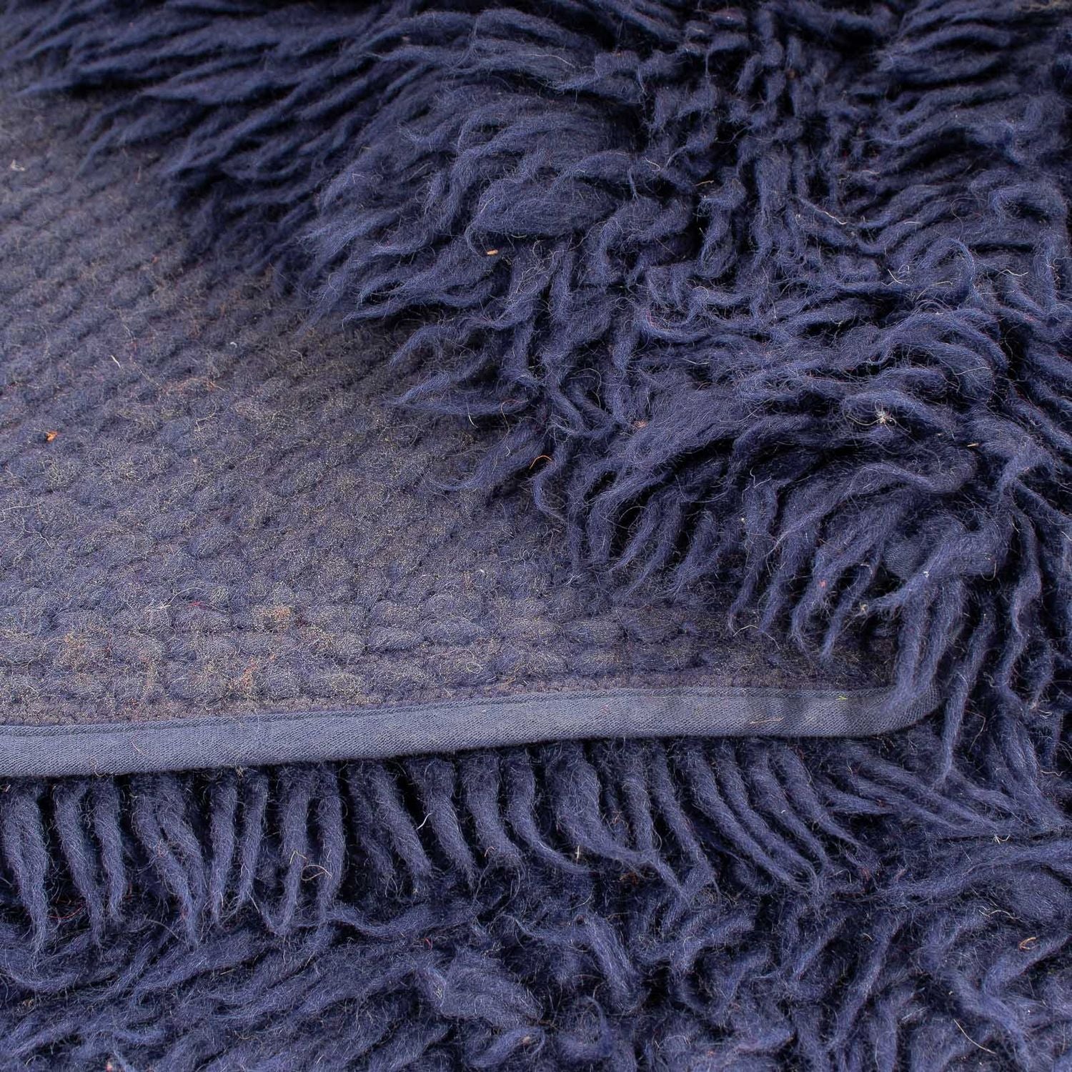 Alfombra de pelo largo redondo  - 261 x 261 cm - azul oscuro