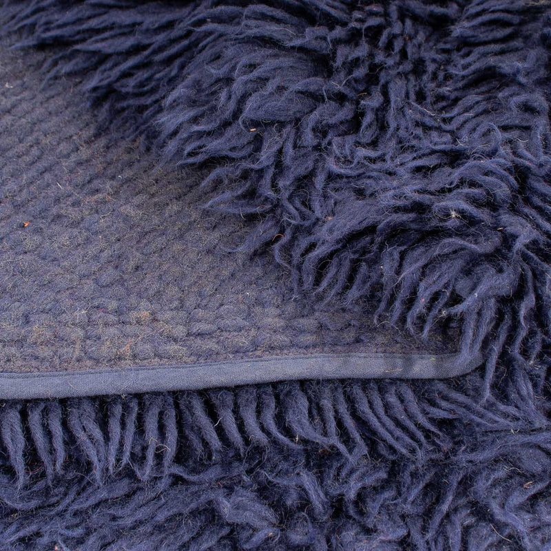 Alfombra de pelo largo redondo  - 261 x 261 cm - azul oscuro