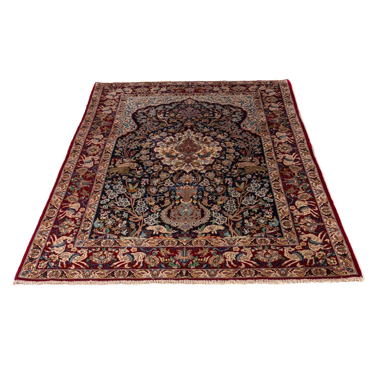 Alfombra Persa - Isfahan - Prima - 173 x 117 cm - azul oscuro