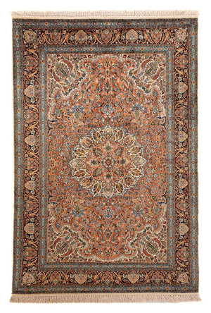 Alfombra de seda - Seda de Cachemira - 182 x 121 cm - marrón claro