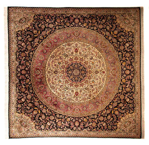 Alfombra Persa - Tabriz - Real cuadrado  - 300 x 294 cm - azul oscuro