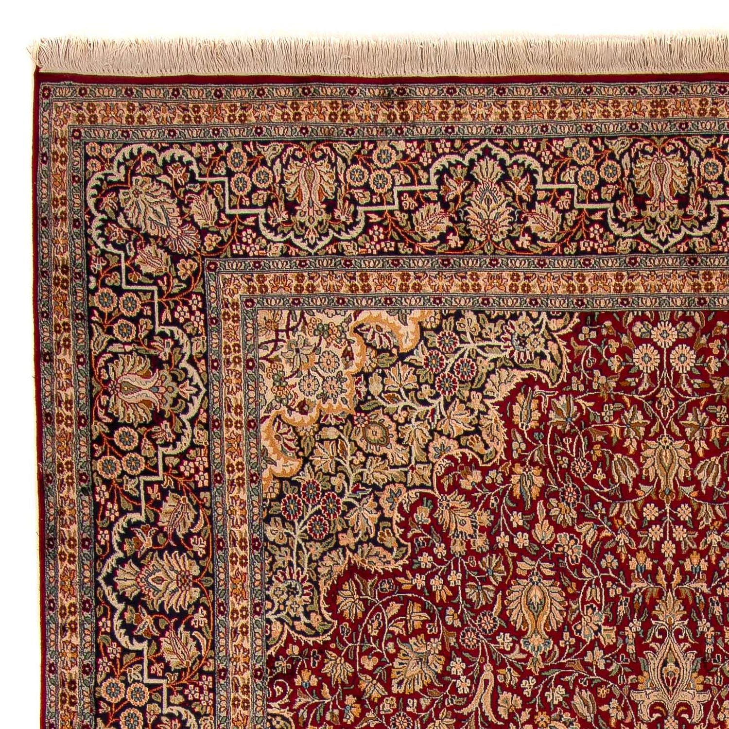 Alfombra de seda - Seda de Cachemira - 306 x 208 cm - rojo oscuro