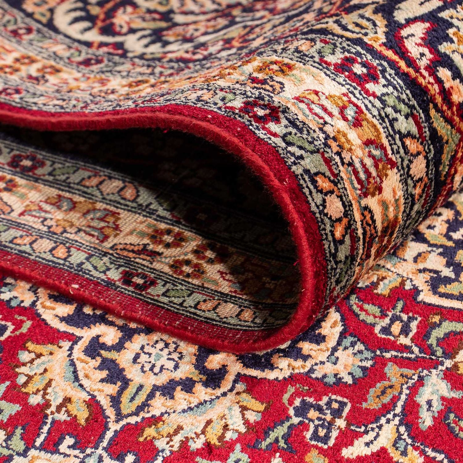 Alfombra de seda - Seda de Cachemira - 306 x 208 cm - rojo oscuro
