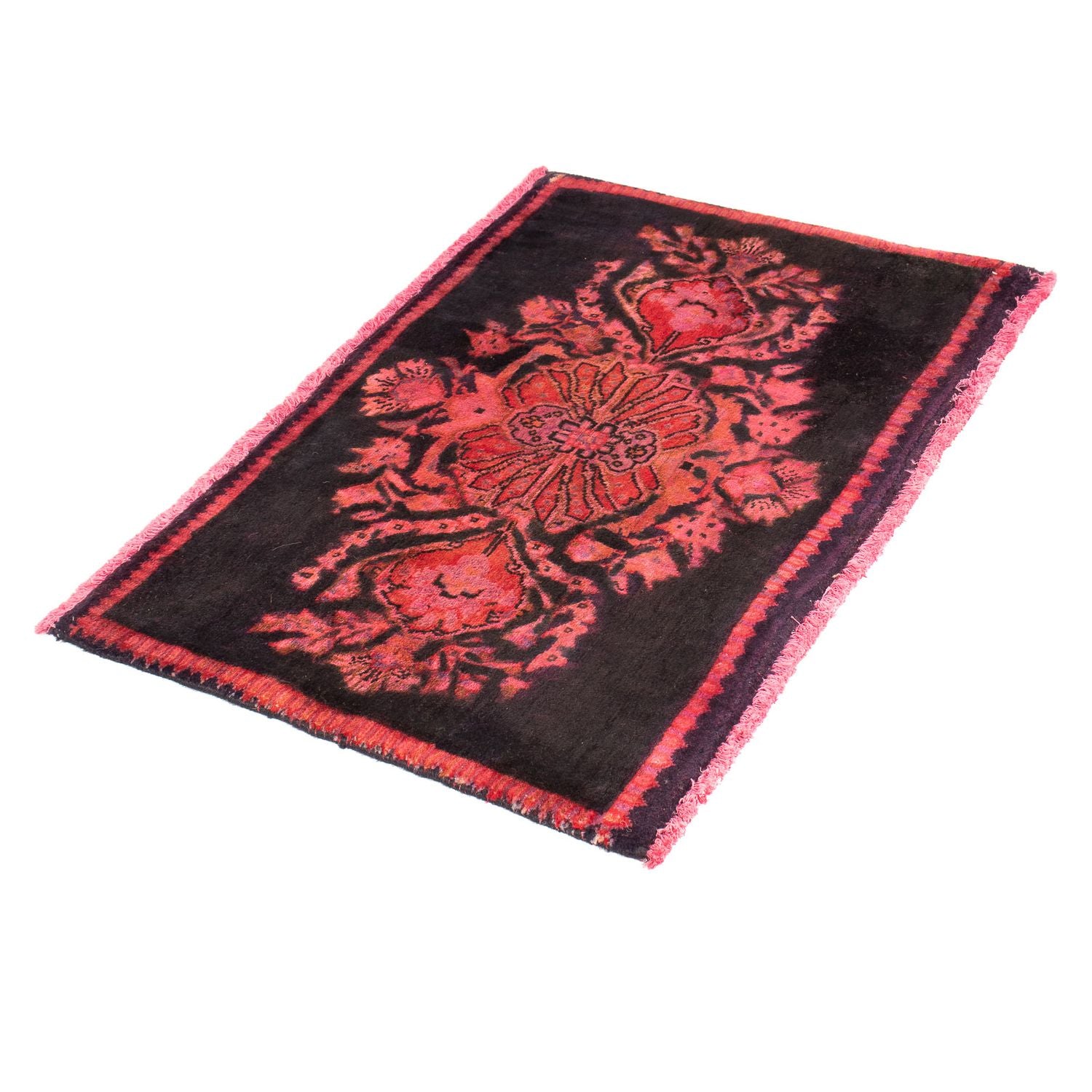 Alfombra persa - Keshan - 86 x 55 cm - rojo claro