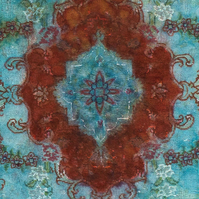 Alfombra Persa - Tabriz - Real - 124 x 77 cm - turquesa