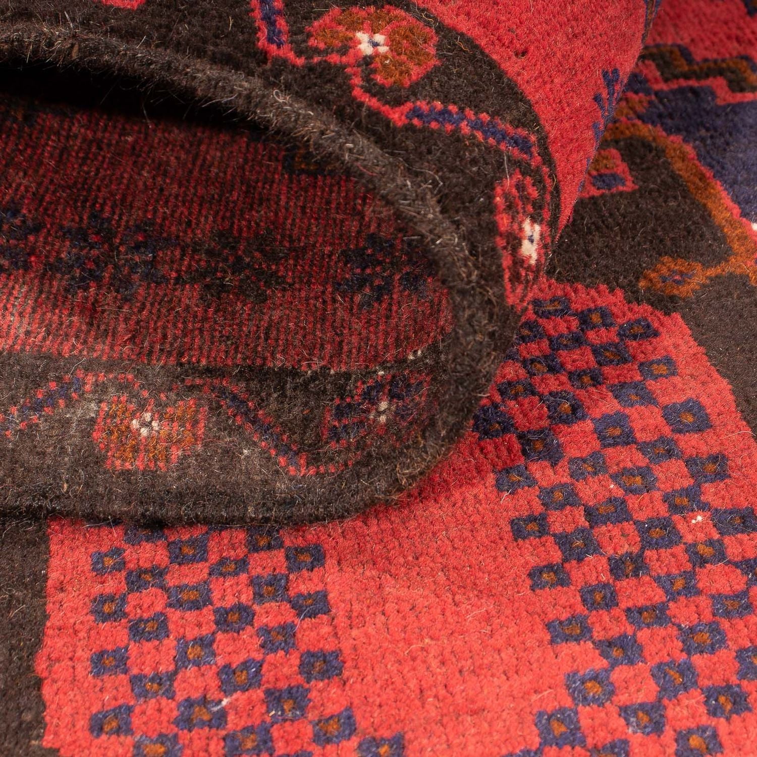 Alfombra Belutsch - 140 x 92 cm - rojo oscuro