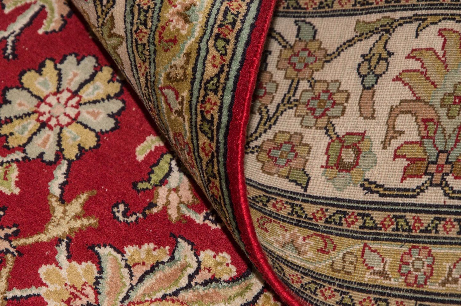 Alfombra de seda - Seda de Cachemira - 214 x 150 cm - rojo