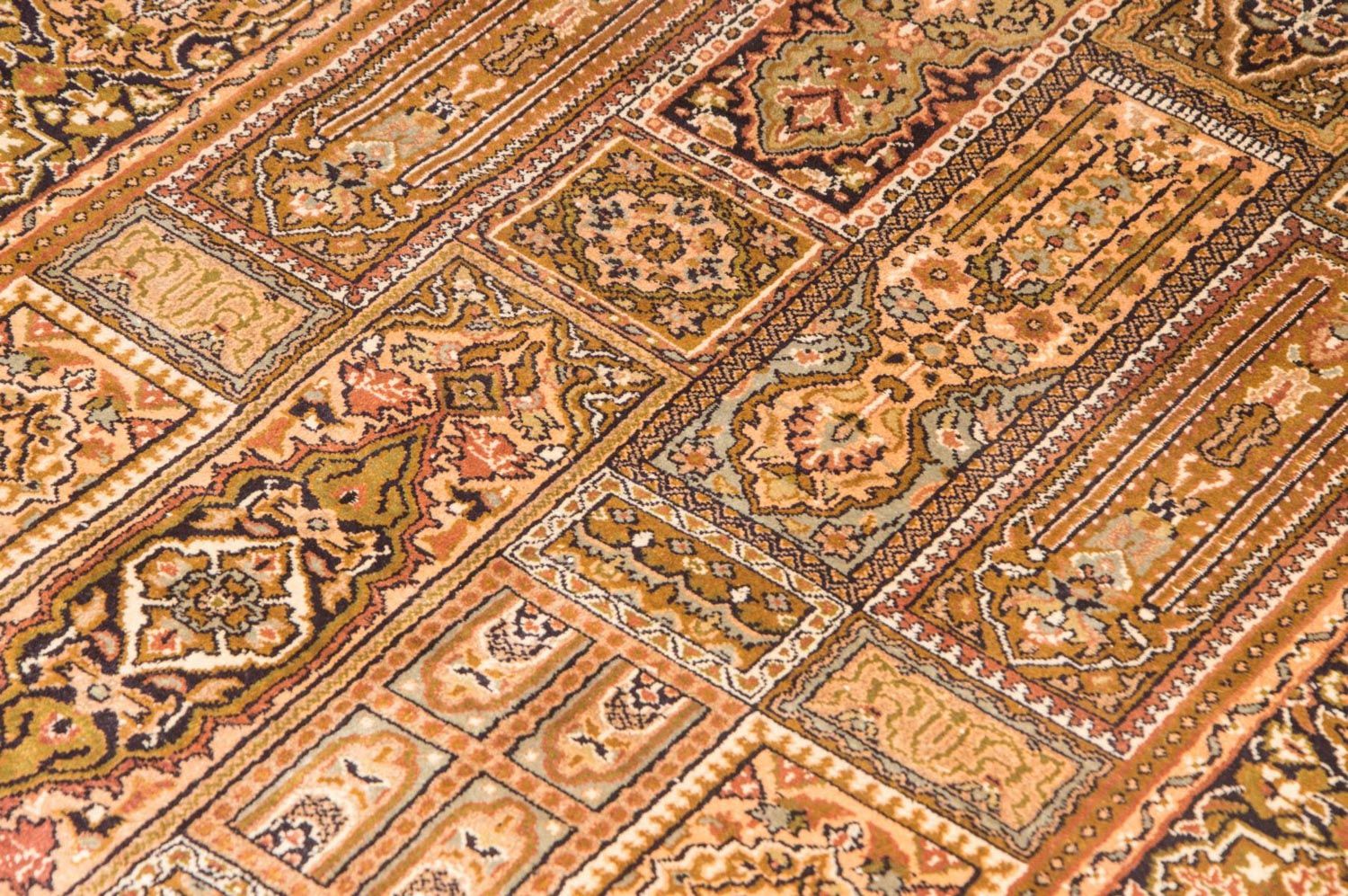 Alfombra de seda - Seda de Cachemira - 158 x 93 cm - marrón