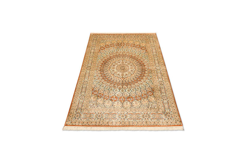 Alfombra de seda - Seda de Cachemira - 194 x 120 cm - multicolor