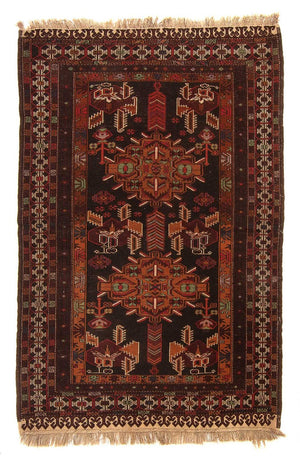 Alfombra afgana - 189 x 127 cm - marrón