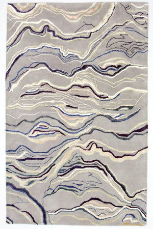 Alfombra de diseño - 243 x 153 cm - plata