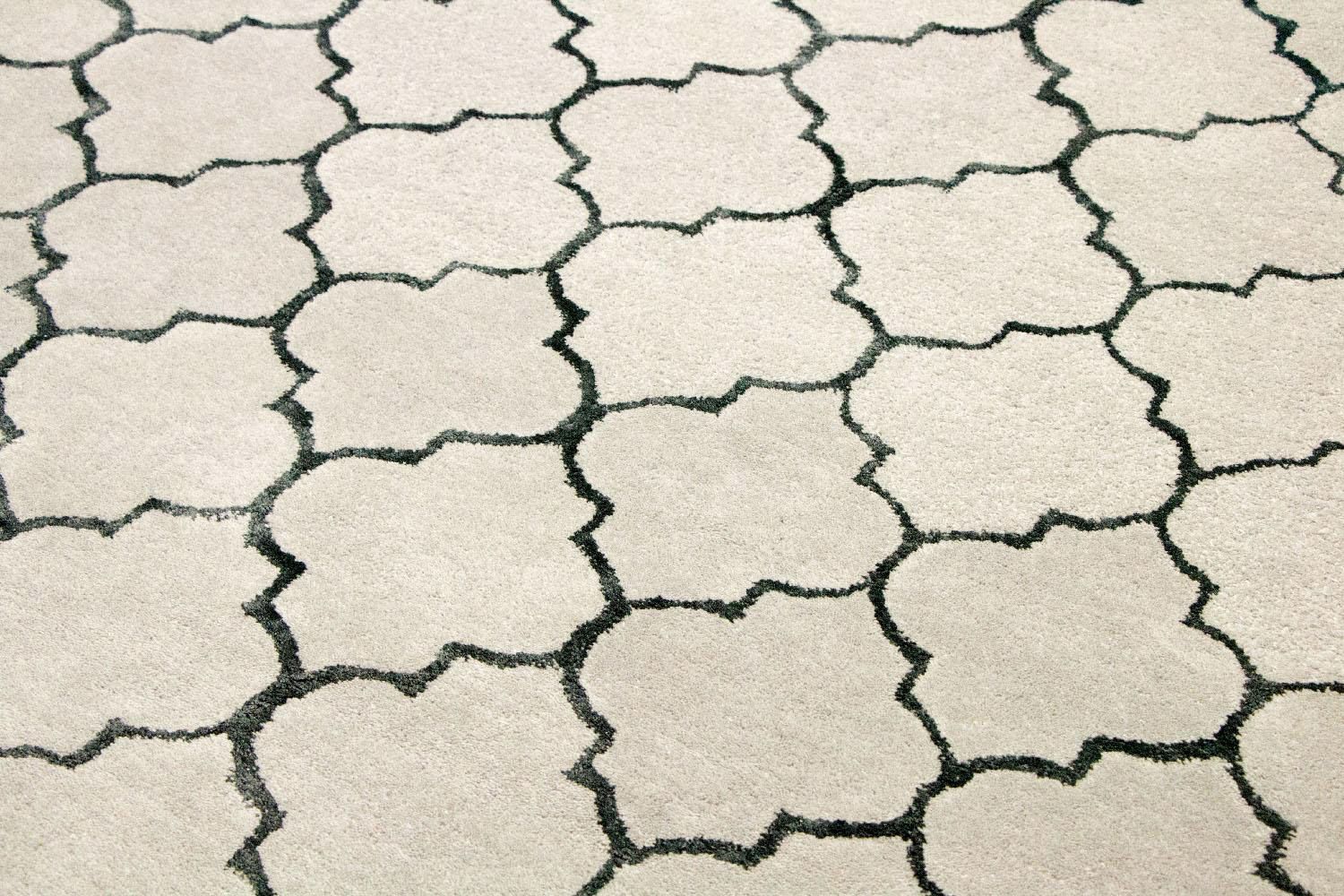 Alfombra de lana - 232 x 164 cm - plata