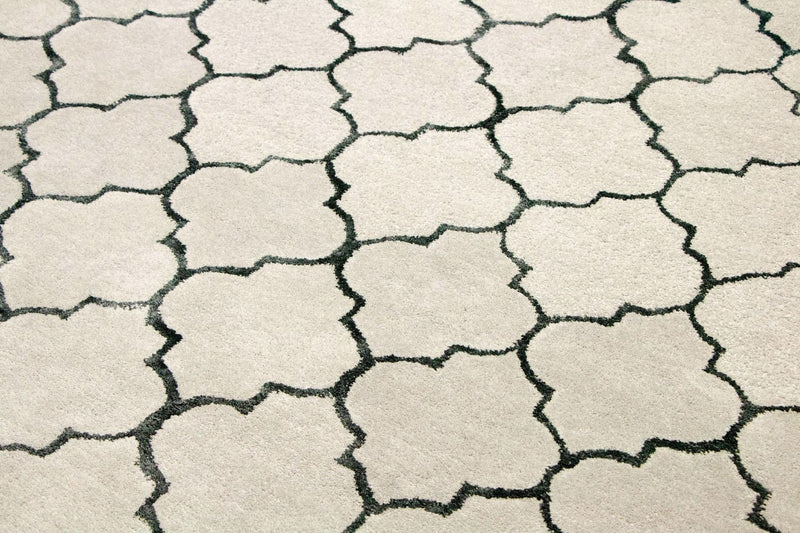 Alfombra de lana - 232 x 164 cm - plata