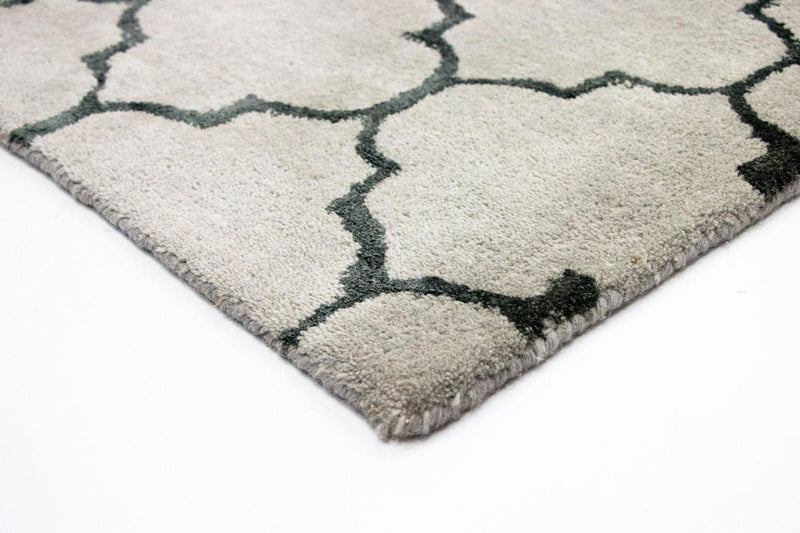 Alfombra de lana - 232 x 164 cm - plata