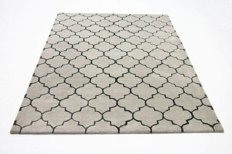 Alfombra de lana - 232 x 164 cm - plata