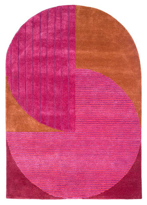 Alfombra de lana forma especial  - 270 x 180 cm - rosa