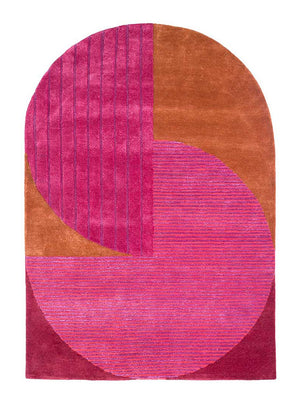 Alfombra de lana forma especial  - 270 x 180 cm - rosa