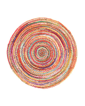 Alfombra de sisal - ML-Indigostripy - redondo