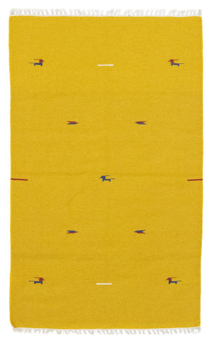 Alfombra Kelim - Tendencia - 180 x 120 cm - amarillo
