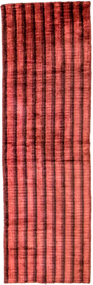 Alfombra de pasillo Alfombra de viscosa - 203 x 63 cm - rojo