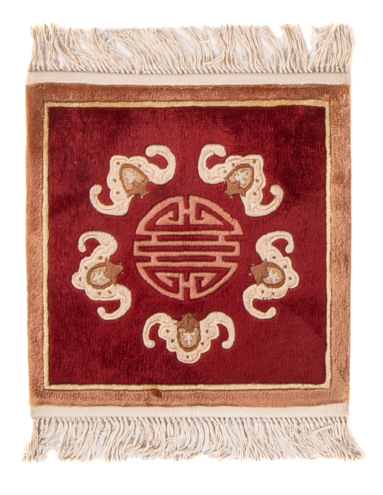 Alfombra china cuadrado  - 31 x 31 cm - rojo
