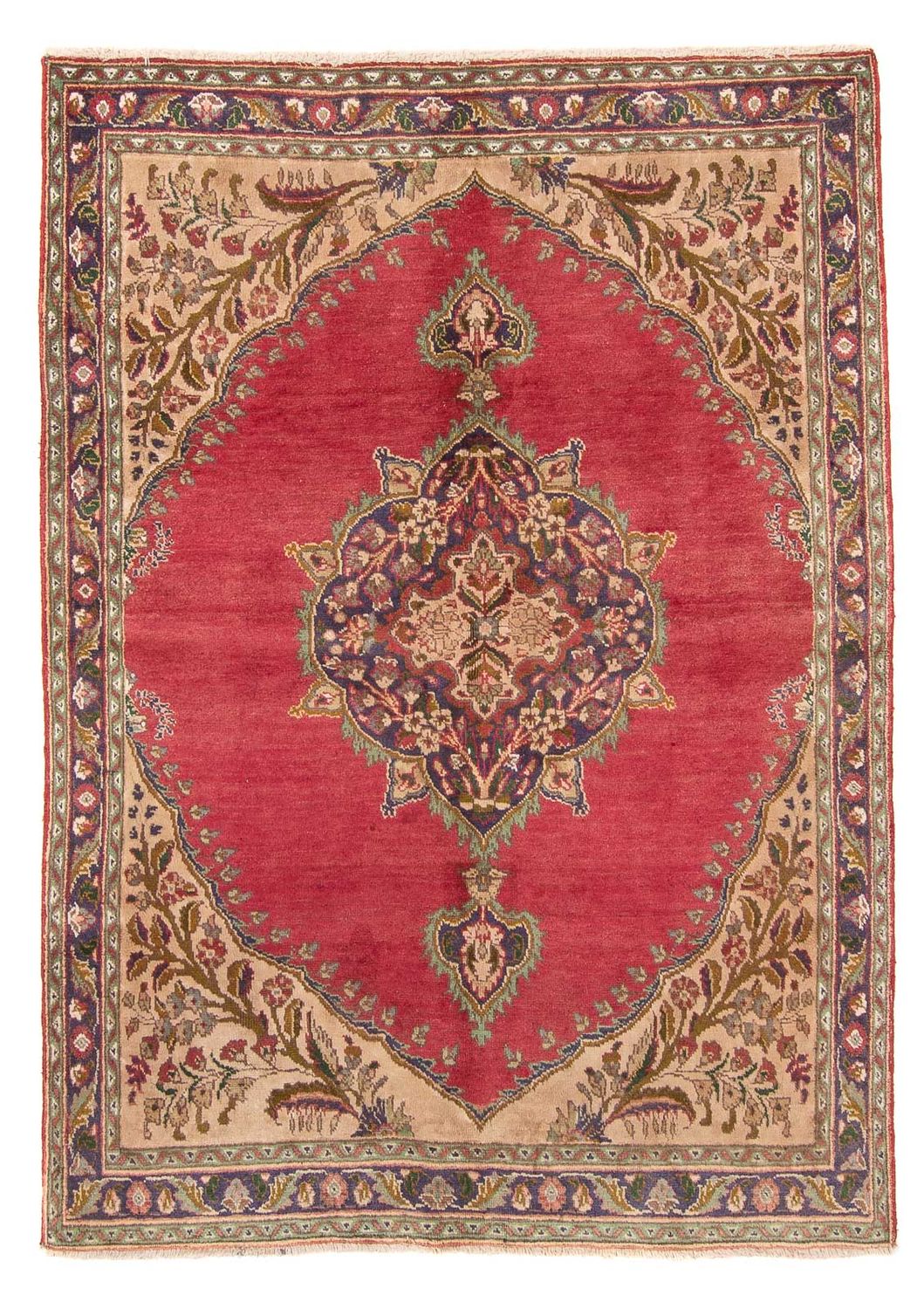 Alfombra persa - Tabriz - 203 x 145 cm - rojo