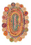 Alfombra de sisal oval  - 91 x 61 cm - multicolor