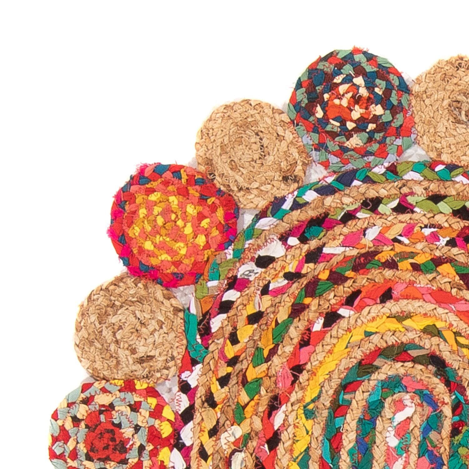 Alfombra de sisal oval  - 91 x 61 cm - multicolor