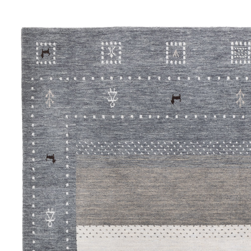 Alfombra Gabbeh - Loribaft Softy - 240 x 170 cm - gris