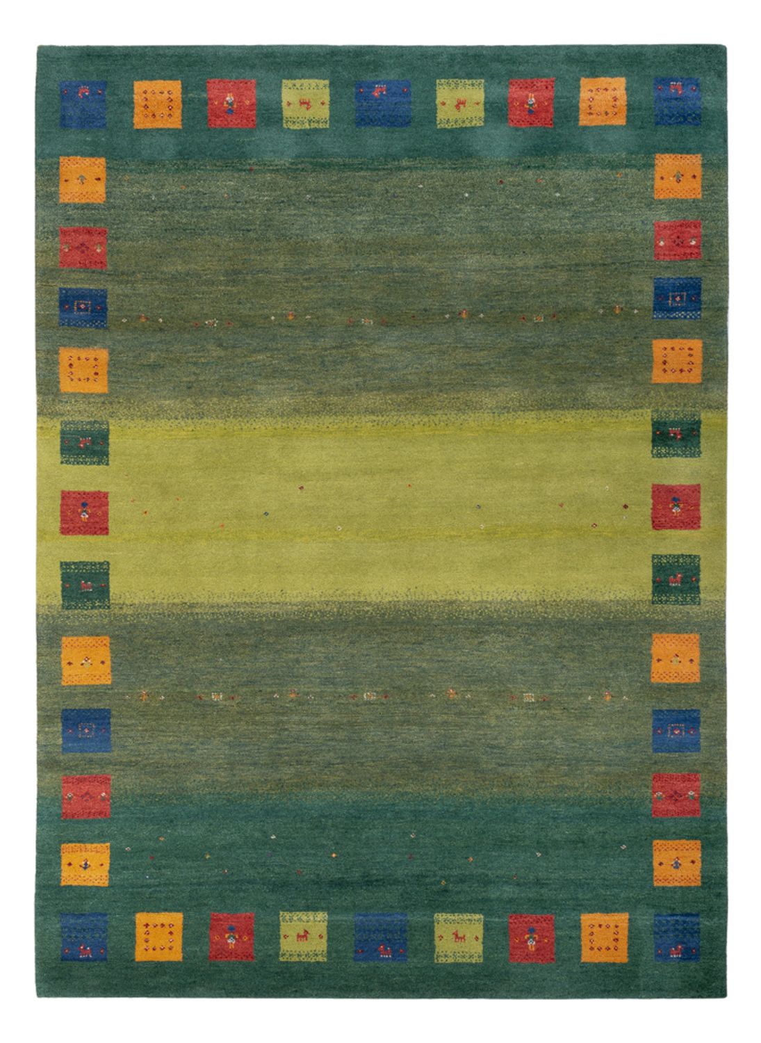 Alfombra Gabbeh - Loribaft Indus - 240 x 170 cm - verde