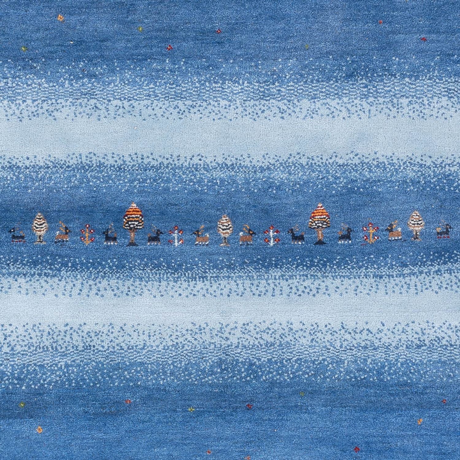 Alfombra Gabbeh - Loribaft Indus - 243 x 169 cm - azul