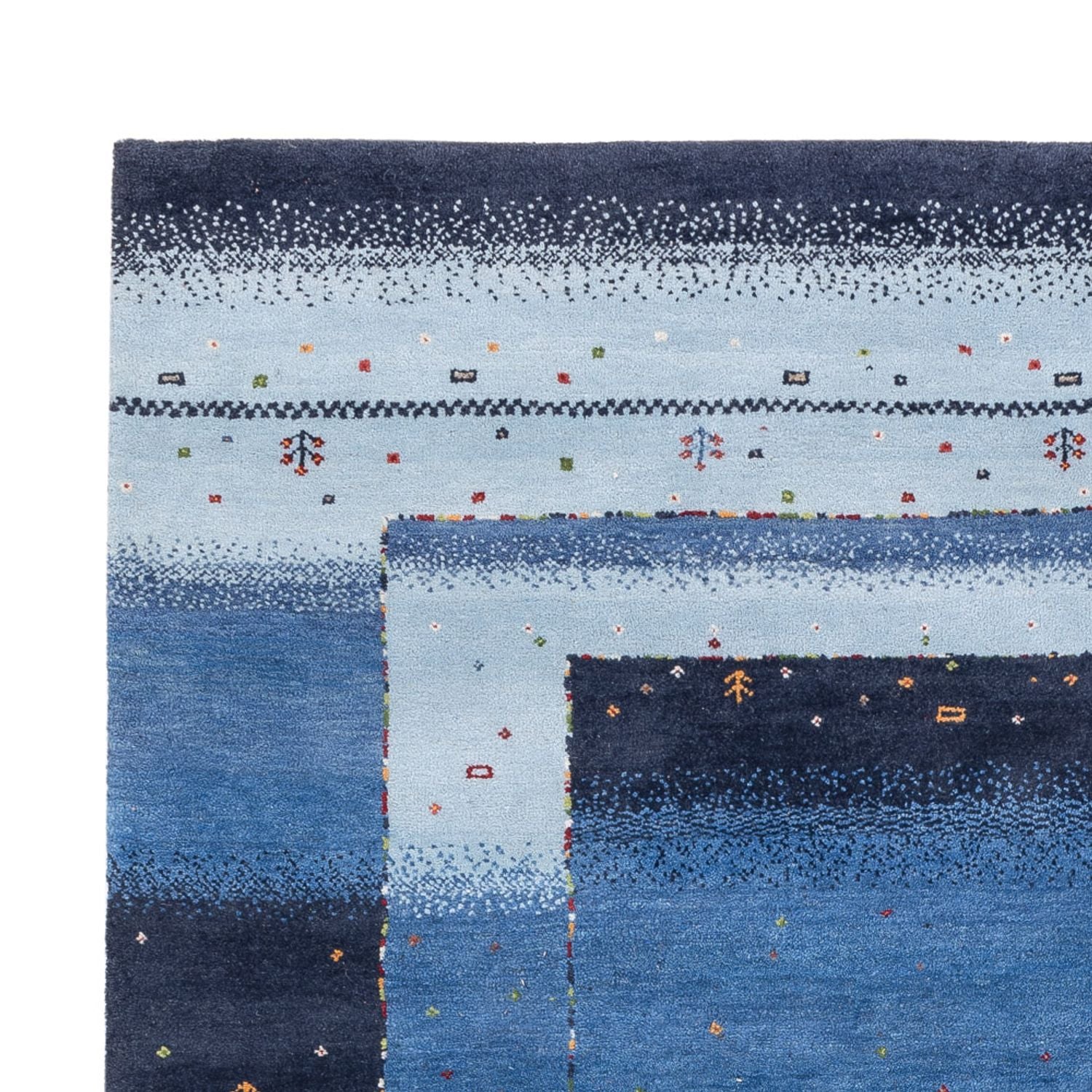 Alfombra Gabbeh - Loribaft Indus - 243 x 169 cm - azul