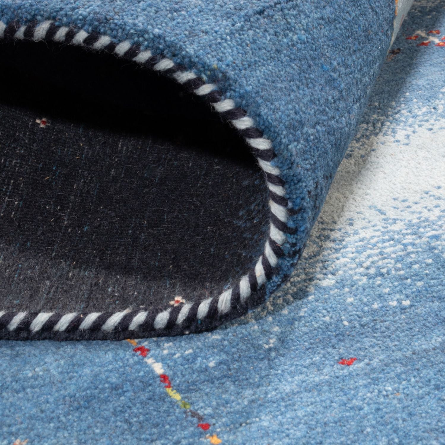 Alfombra Gabbeh - Loribaft Indus - 243 x 169 cm - azul