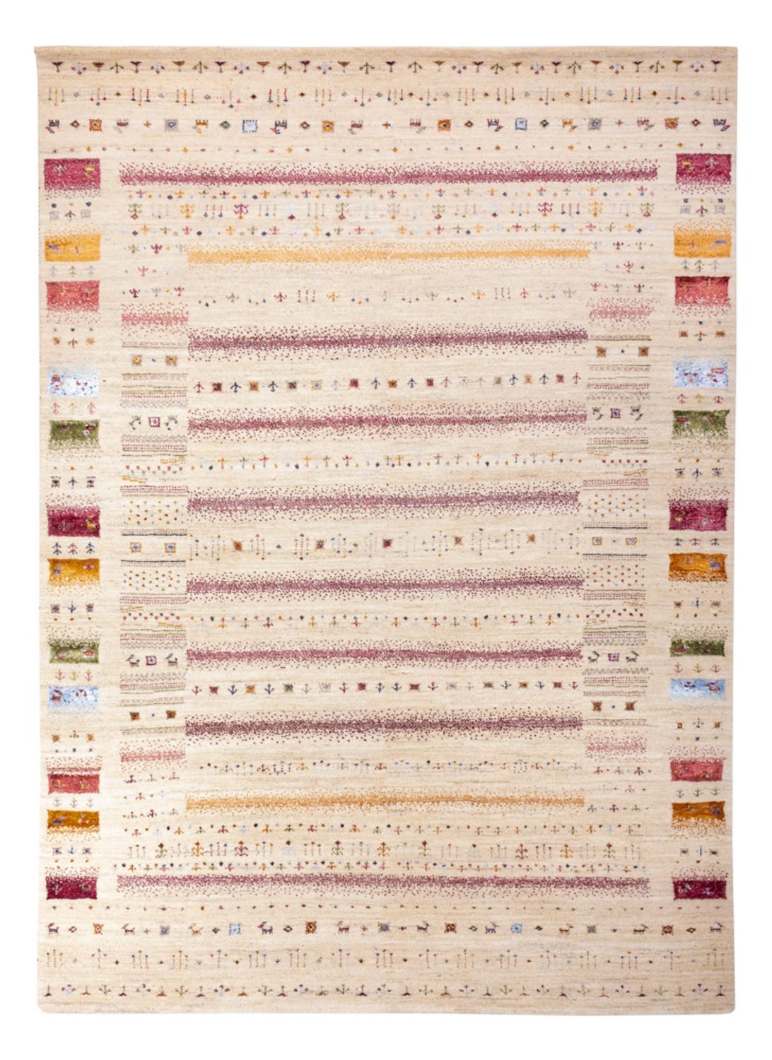 Alfombra Gabbeh - Loribaft Indus - 245 x 174 cm - crema