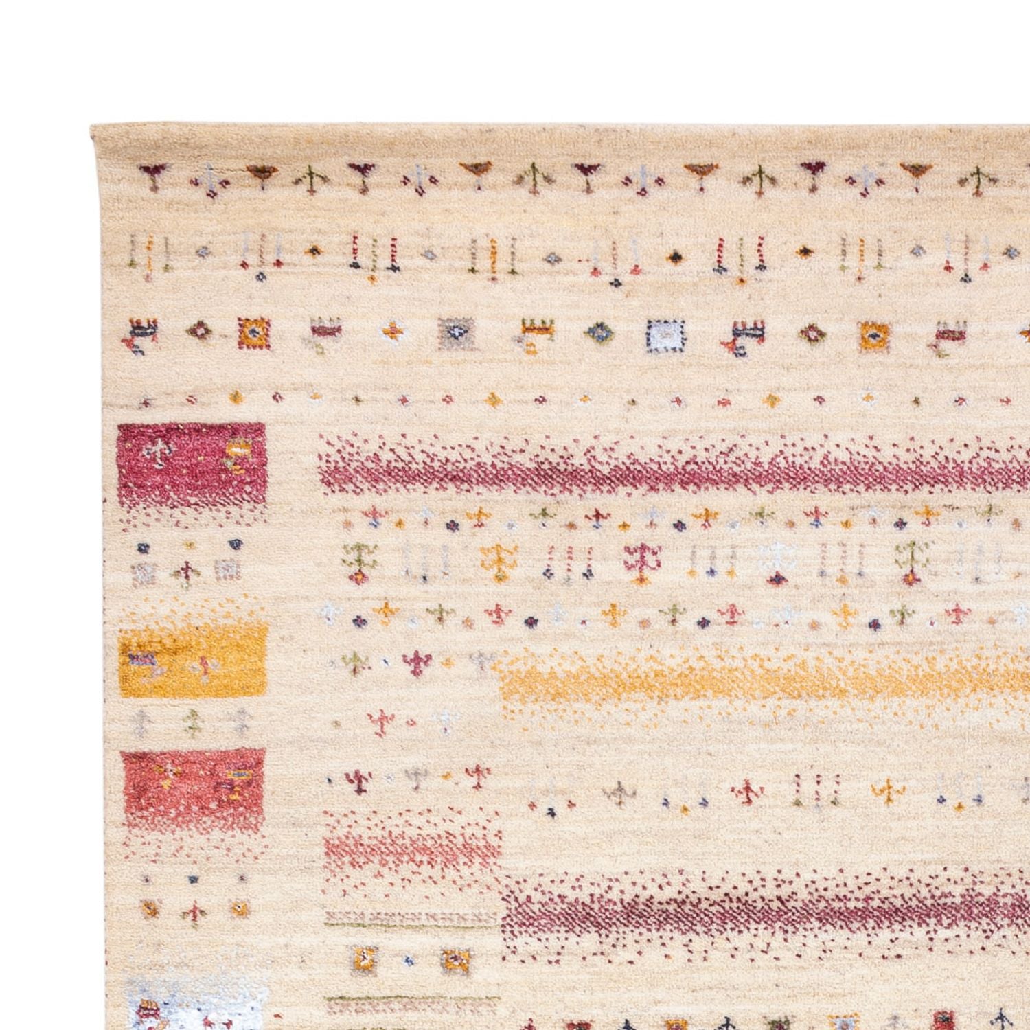Alfombra Gabbeh - Loribaft Indus - 245 x 174 cm - crema