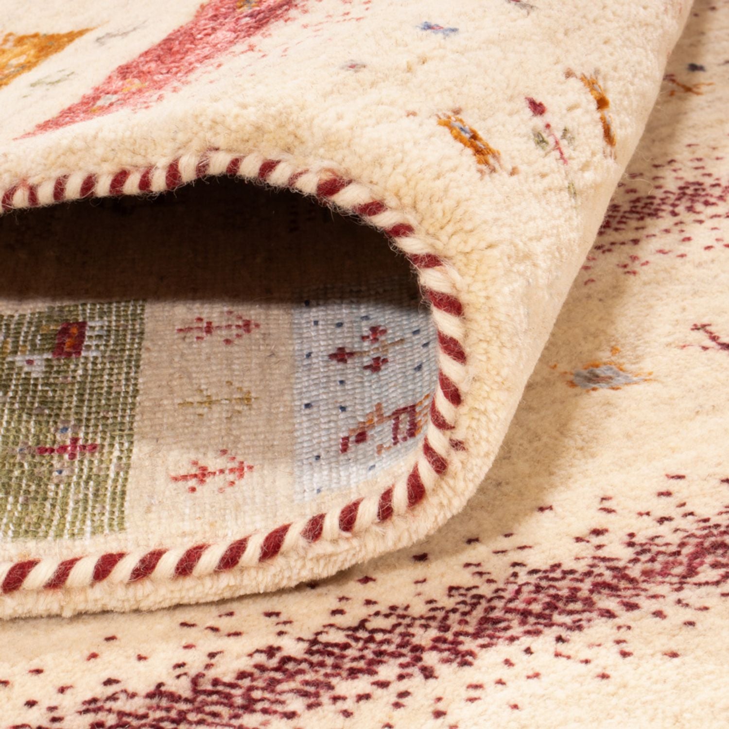 Alfombra Gabbeh - Loribaft Indus - 245 x 174 cm - crema