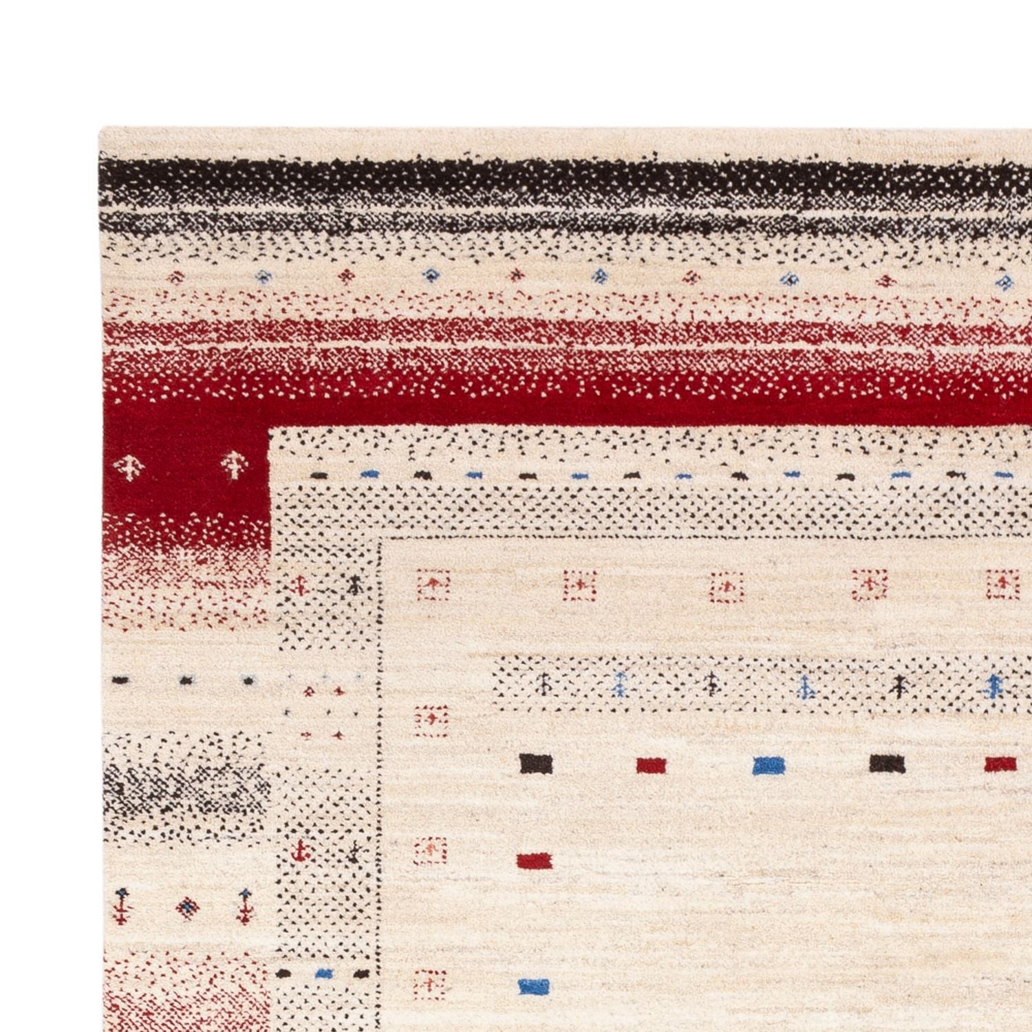 Alfombra Gabbeh - Loribaft Indus - 242 x 168 cm - crema