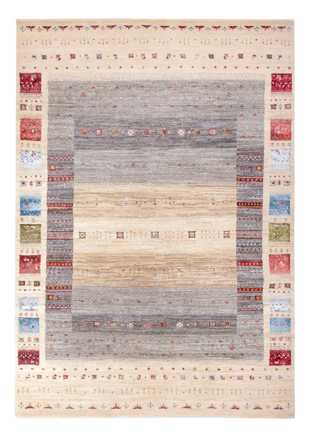 Alfombra Gabbeh - Loribaft Indus - 242 x 167 cm - natural